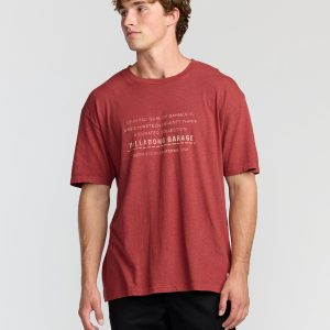 The Label Garage Regular Short Sleeve T-Shirt - Burnt Red