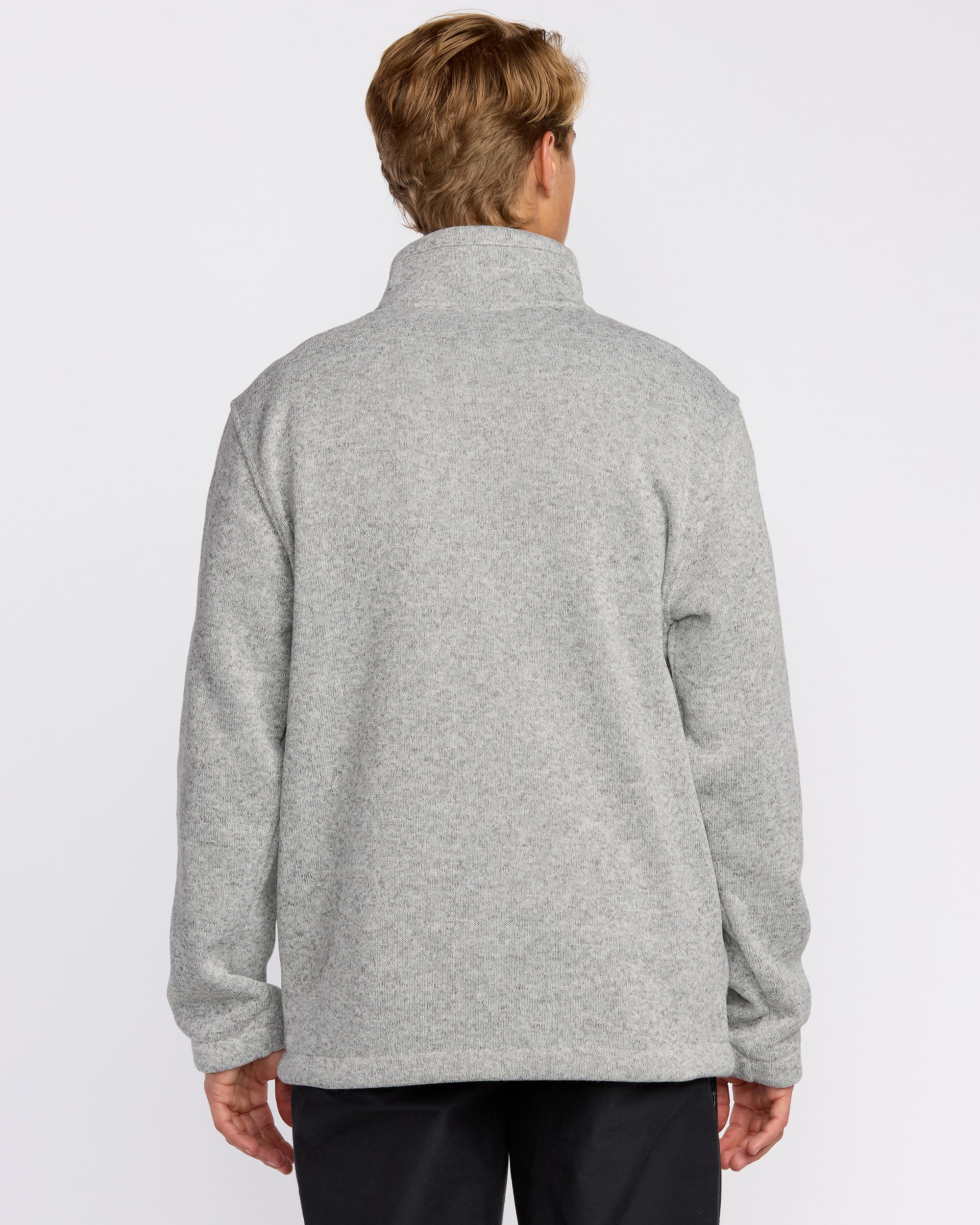 Boundary Mock Neck Zip Sweatshirt - Grey Htr - Image 2