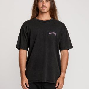 Decal Regular Wave Wash Tee - Washed Black