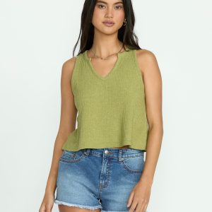 Aya Sun Knit Tank - Avocado
