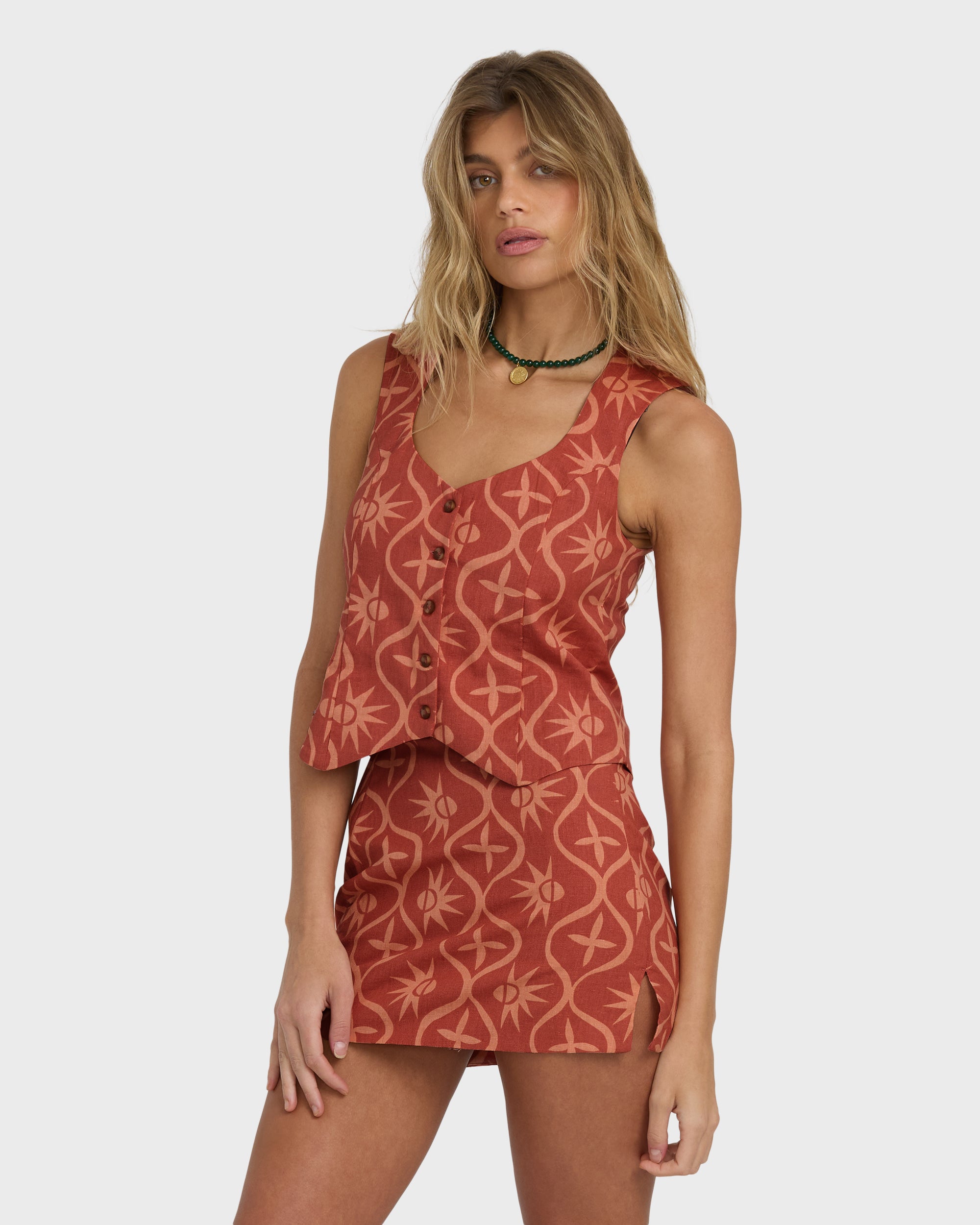 Sunny Waves Vest - Dark Coral - Image 5