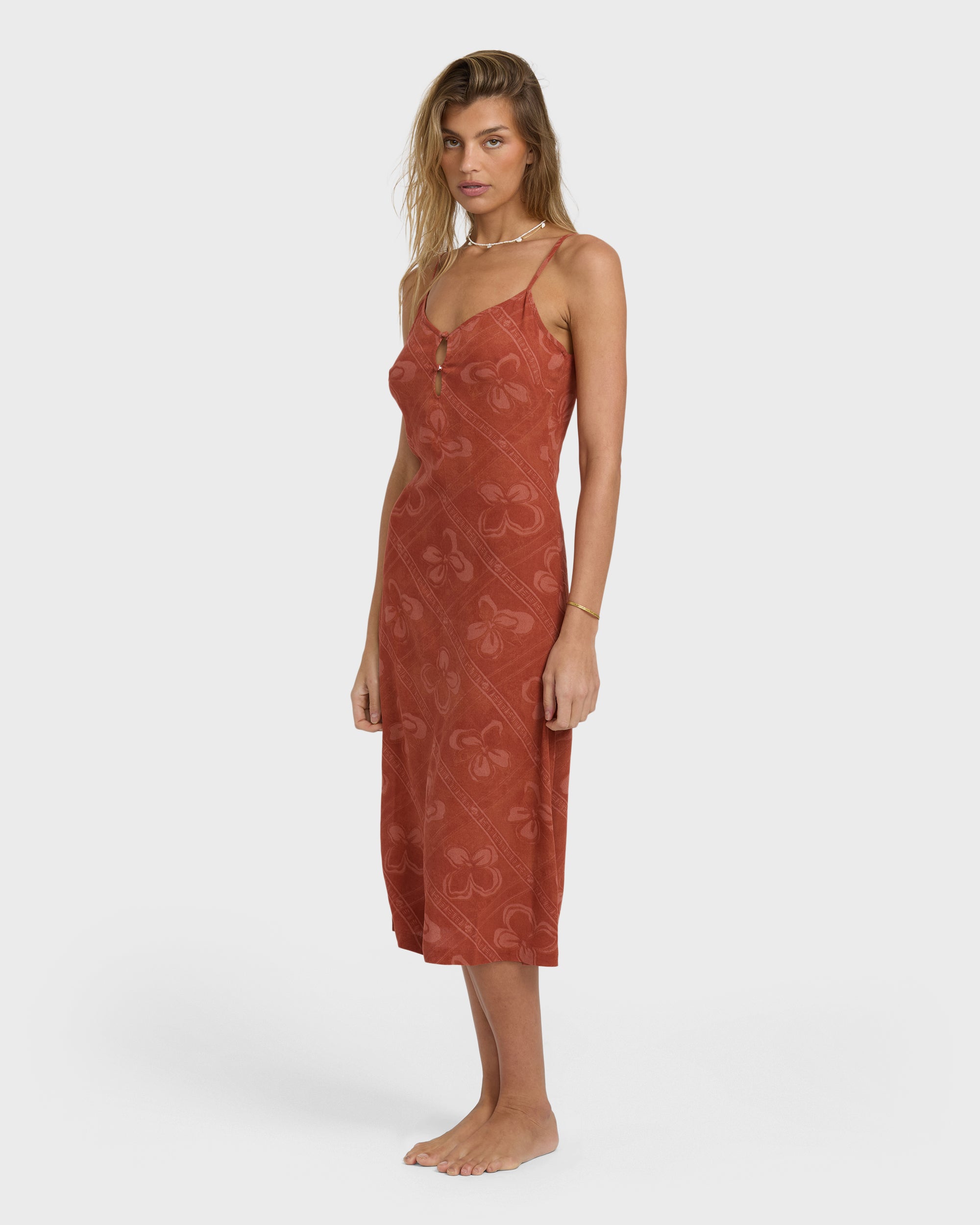Fresh Daze Midi Dress - Dark Coral - Image 3