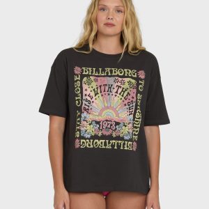 Groovy Sunrise Short Sleeve T-Shirt - Off Black