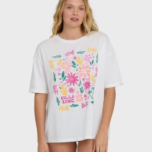 Floral Press Short Sleeve T-Shirt - Salt Crystal