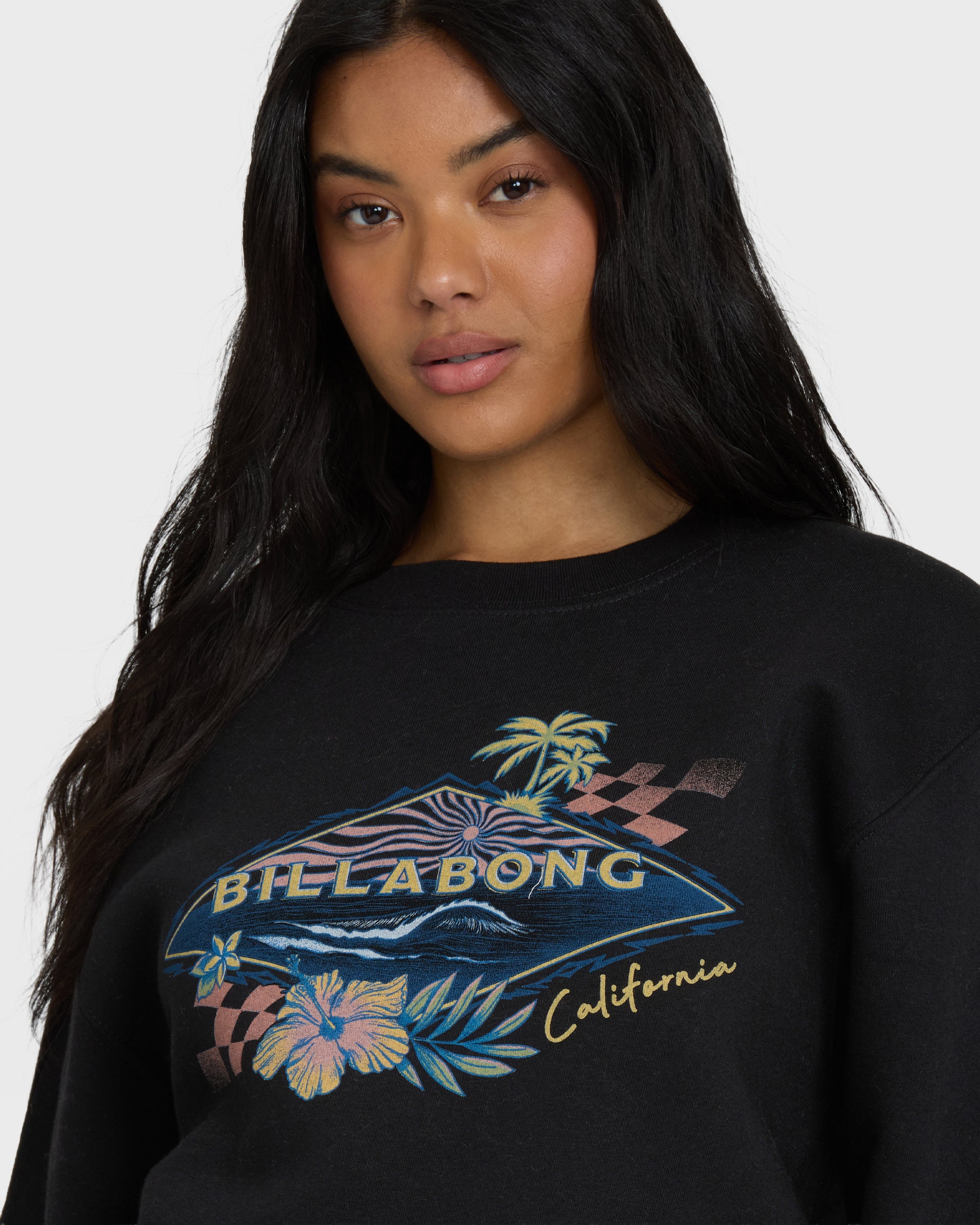 Surfing Solo California Crewneck Sweatshirt - Black - Image 2