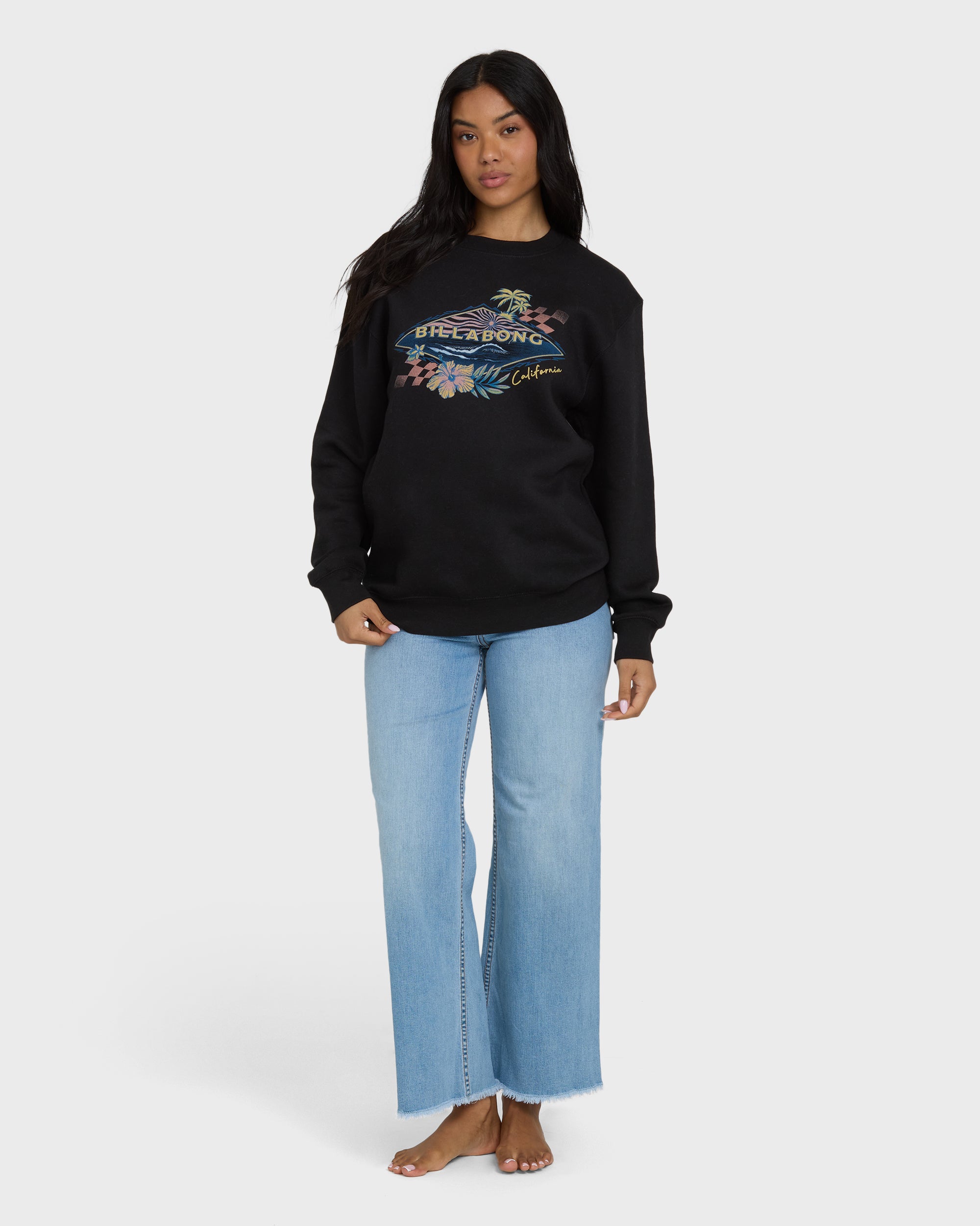 Surfing Solo California Crewneck Sweatshirt - Black - Image 3
