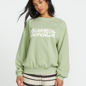 The Waves Crew Sweatshirt  - Pistachio