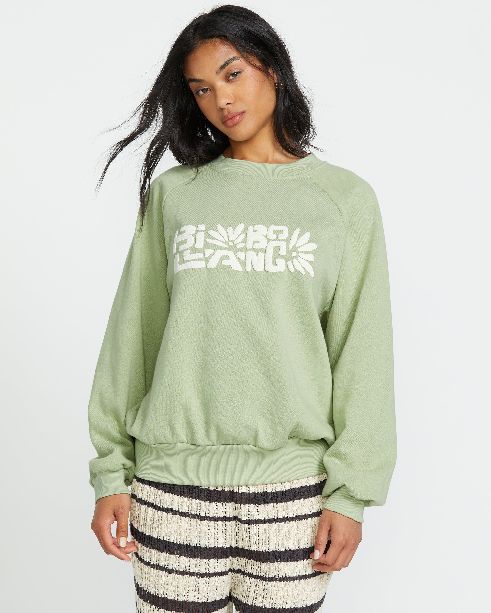 The Waves Crew Sweatshirt - Pistachio