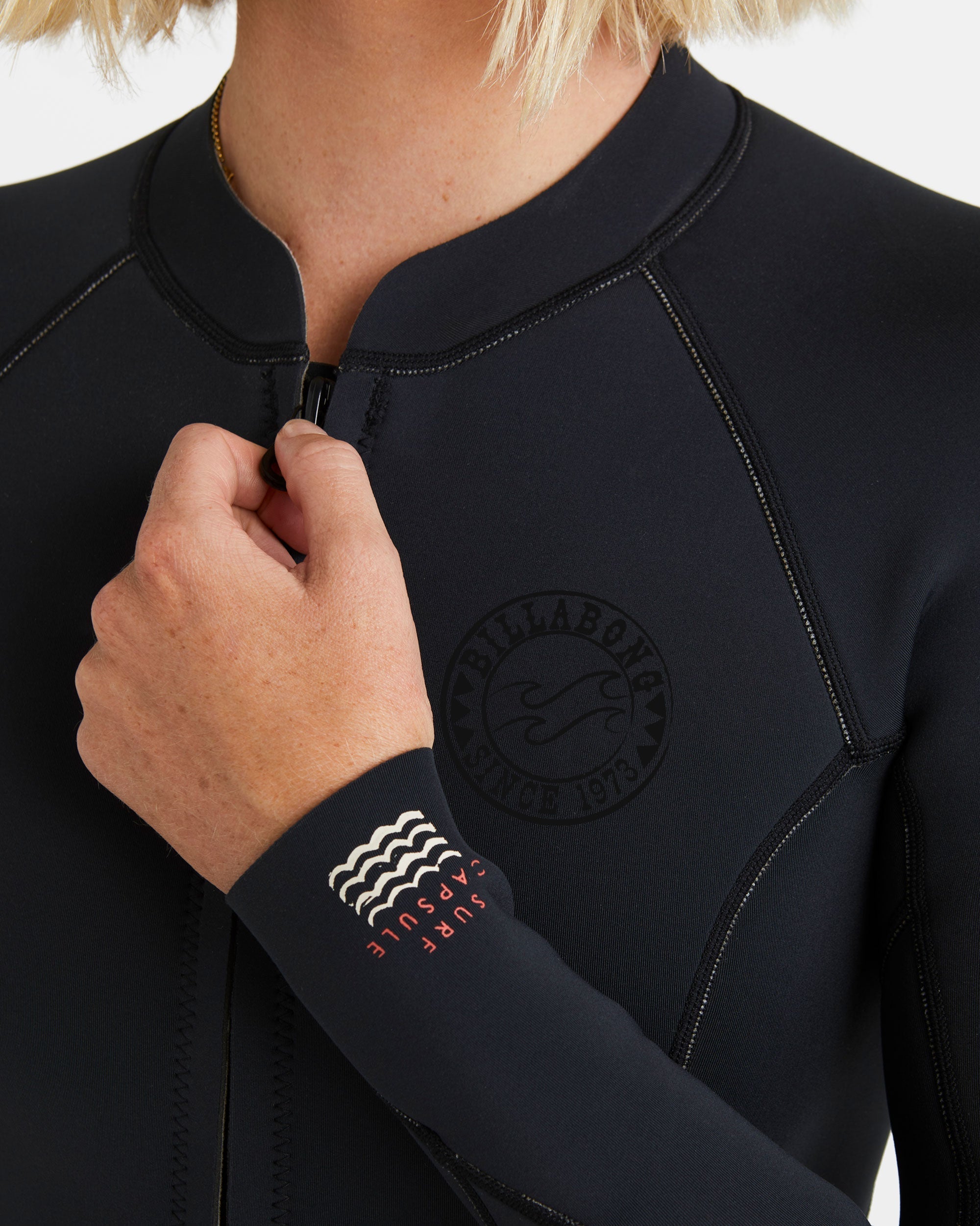 Salty Dayz Natural Flatlock Long Sleeve Springsuit - Black - Image 5