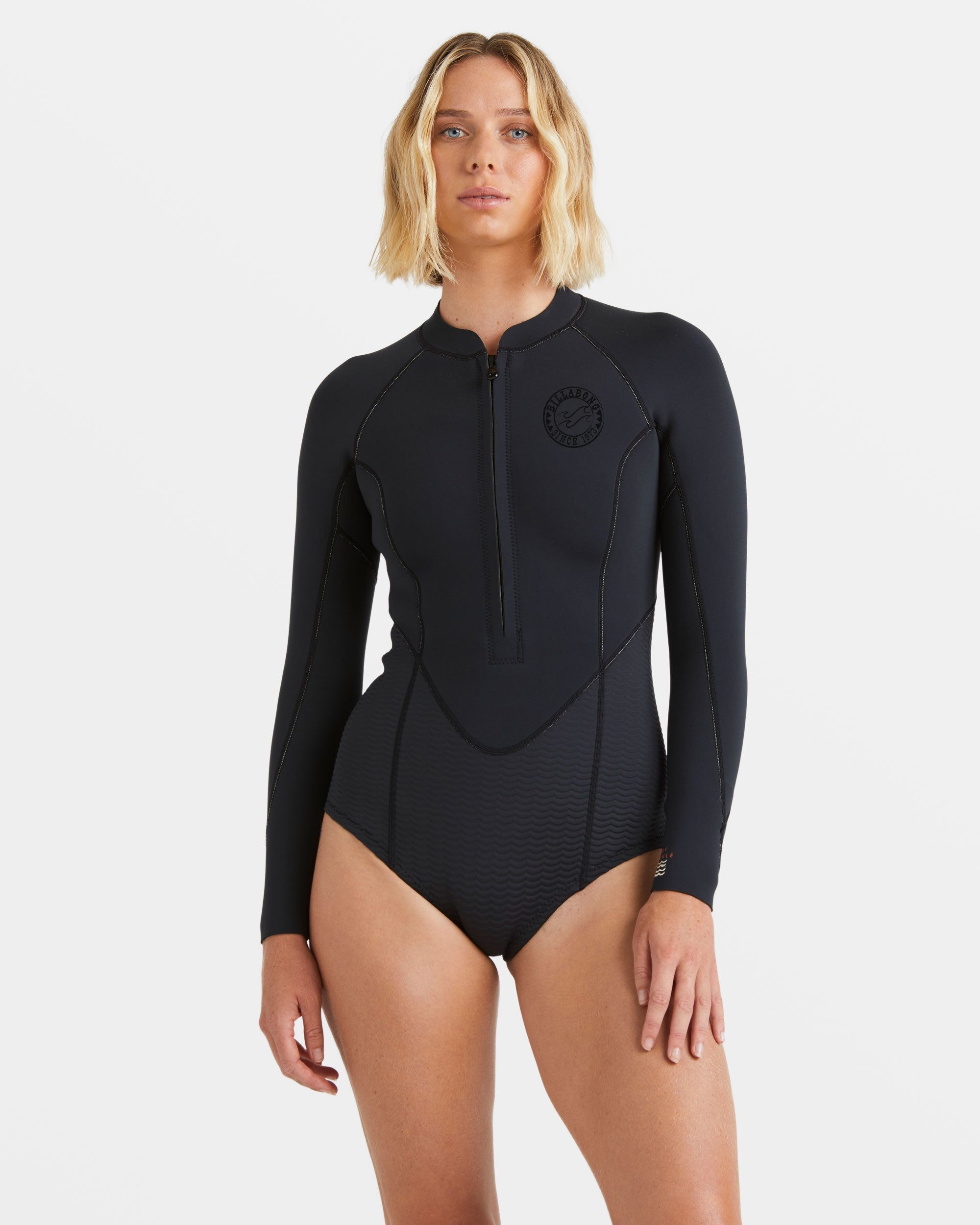 Salty Dayz Natural Flatlock Long Sleeve Springsuit - Black