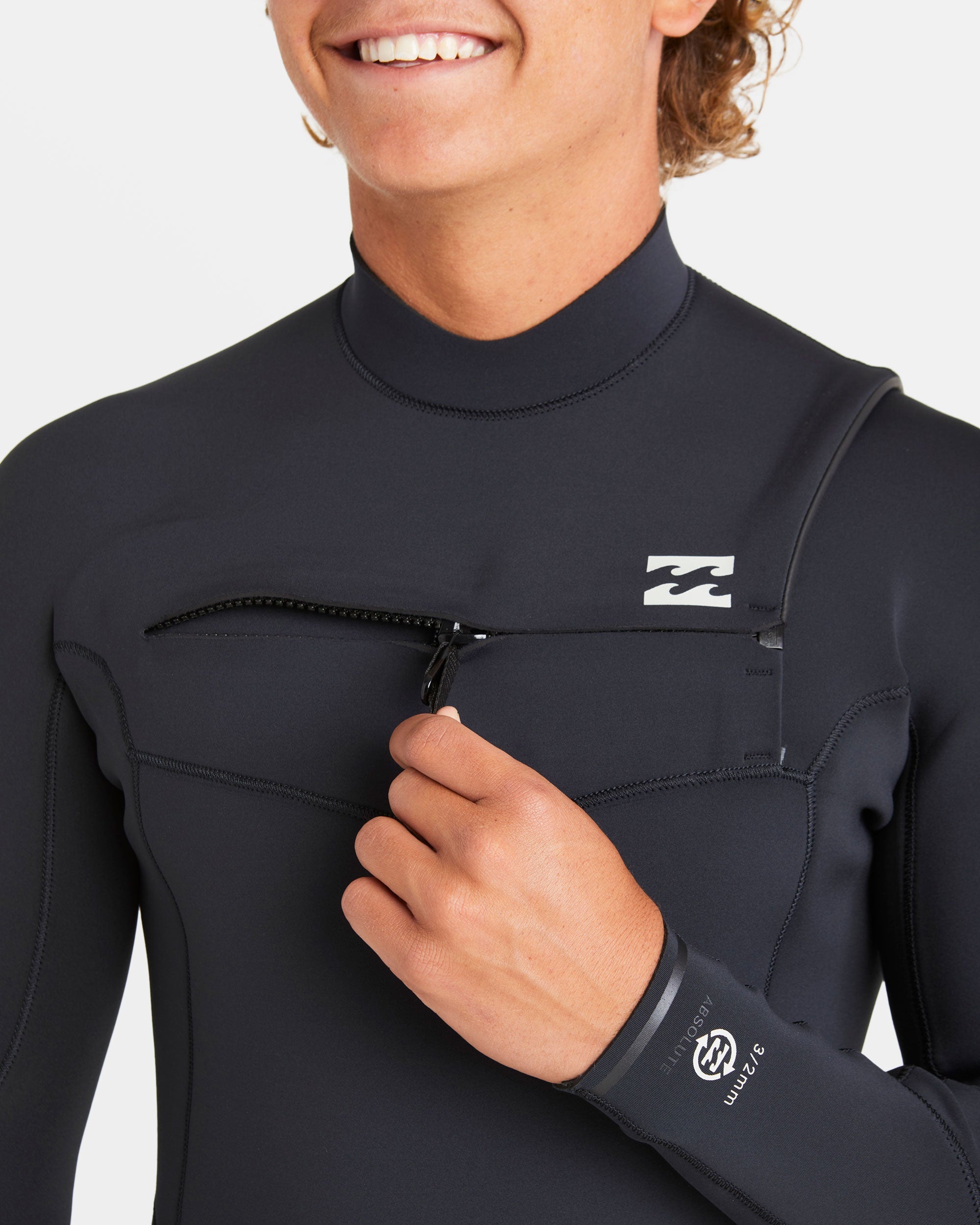 3/2mm Absolute Natural Upcycler GBS Chest Zip Wetsuit - Black - Image 2