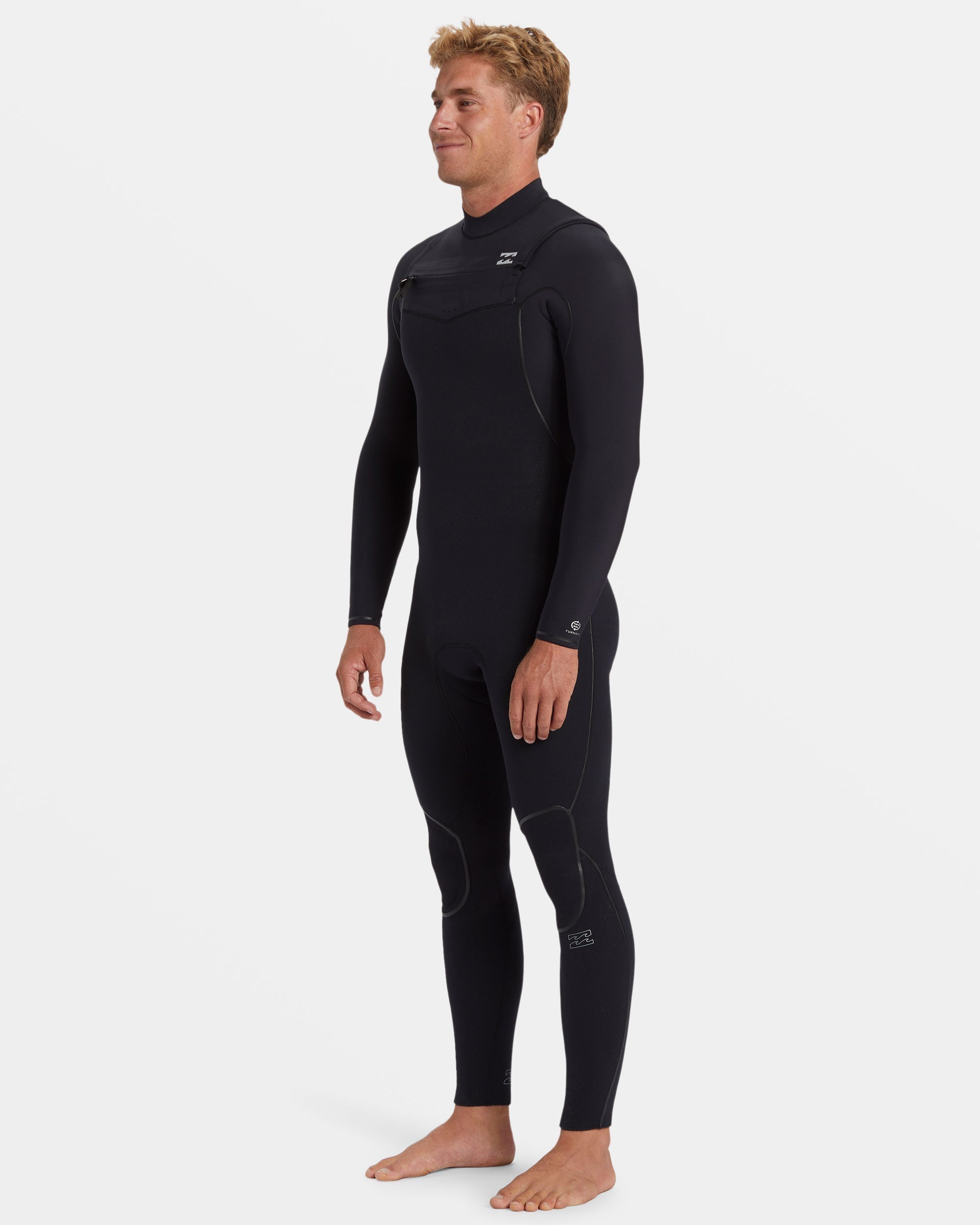 3/2mm Furnace Natural Upcycler GBS Chest Zip Wetsuit - Black - Image 6