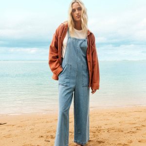 Pacific Time Denim Overall - Sea Blue