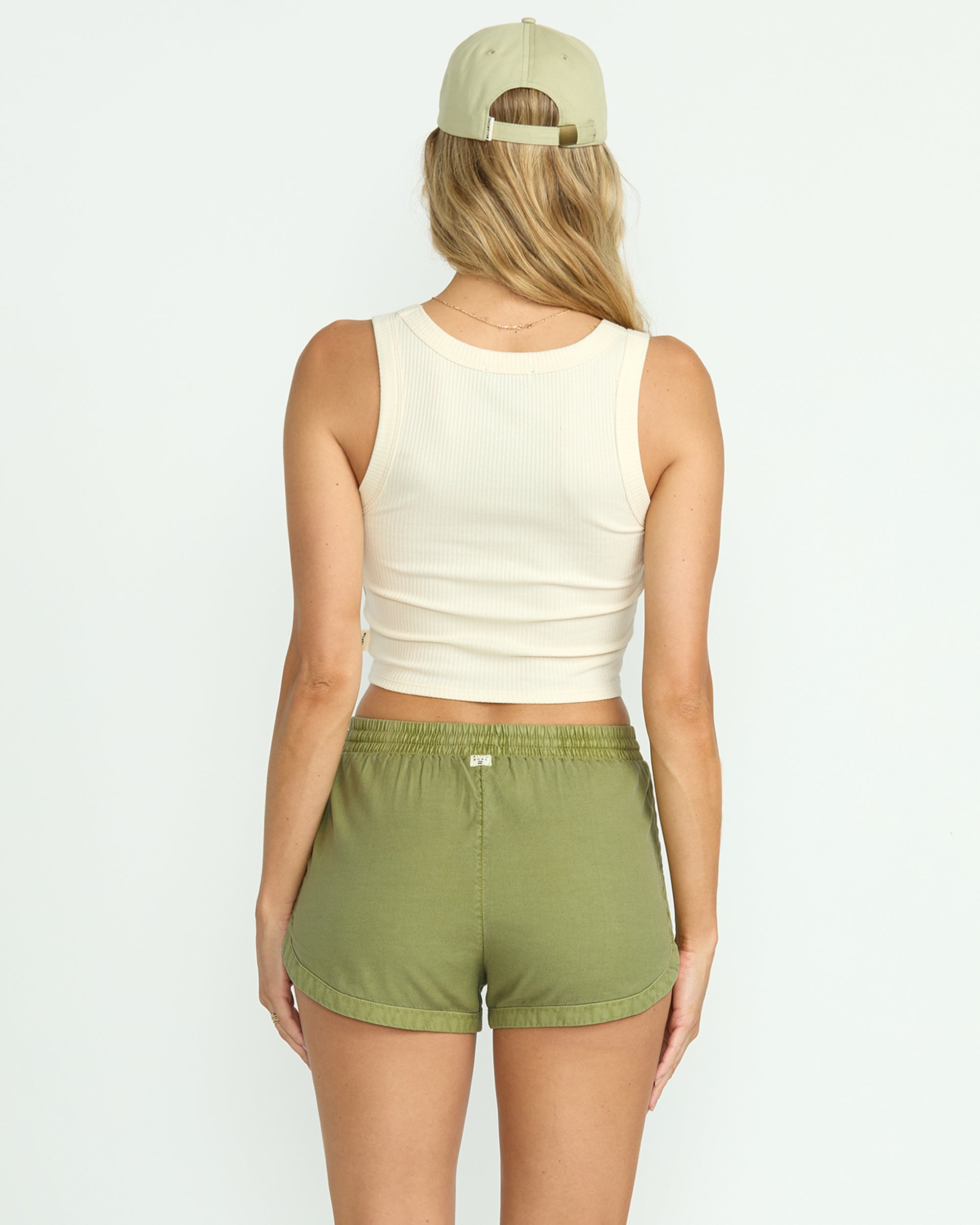 Road Trippin Elastic Waist Shorts - Avocado - Image 2