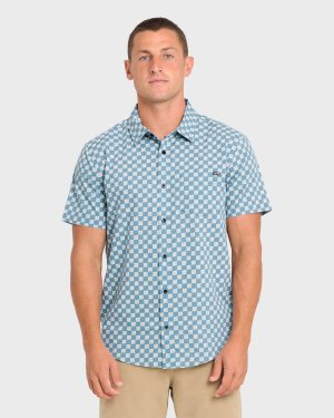 Daisy Check Short Sleeve Shirt - Vintage Indigo
