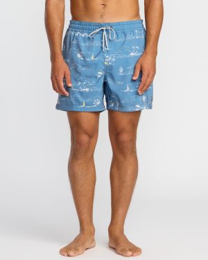 Lineup Laybacks 16 Trunks - Steel Blue
