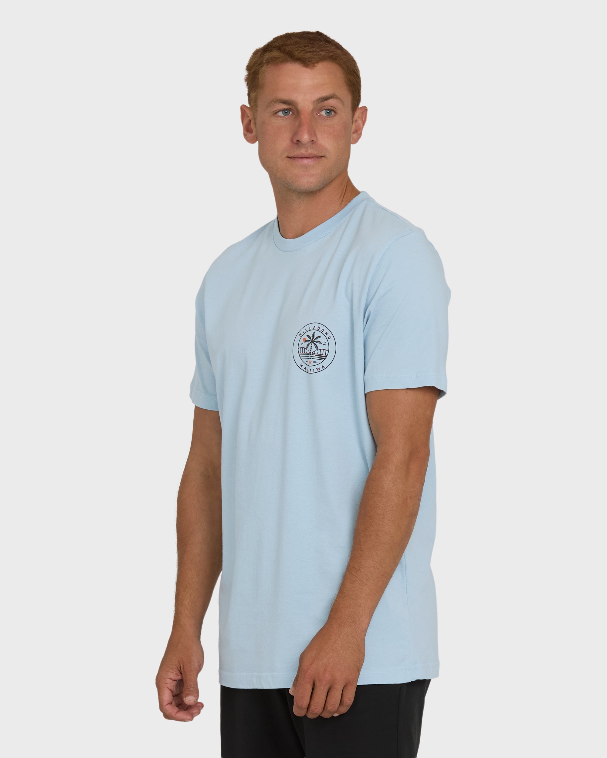 Haleiwa Badge Short Sleeve T-Shirt - Blue Mist - Image 4