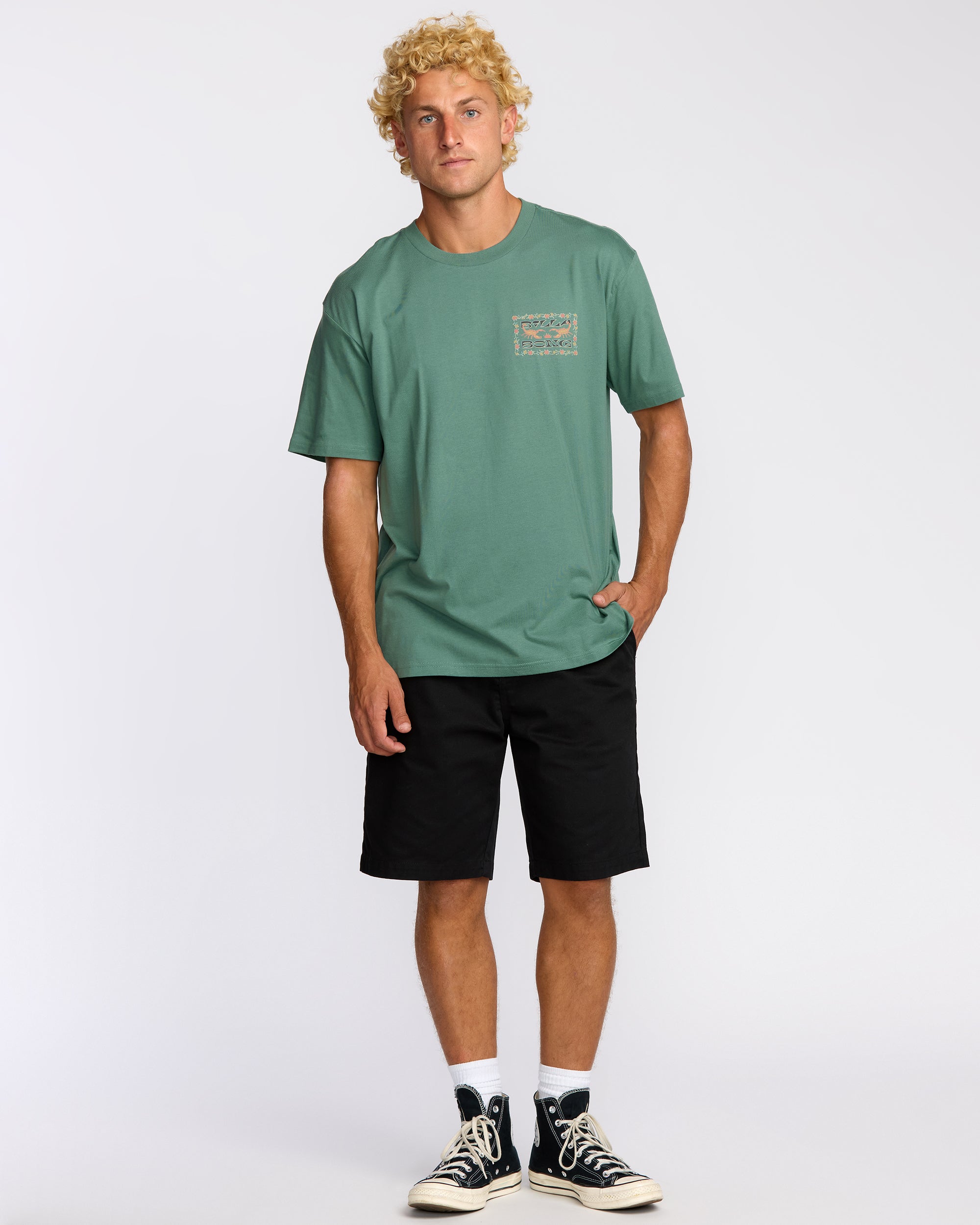 Sharp Regular Short Sleeve T-Shirt - Sage Green - Image 4