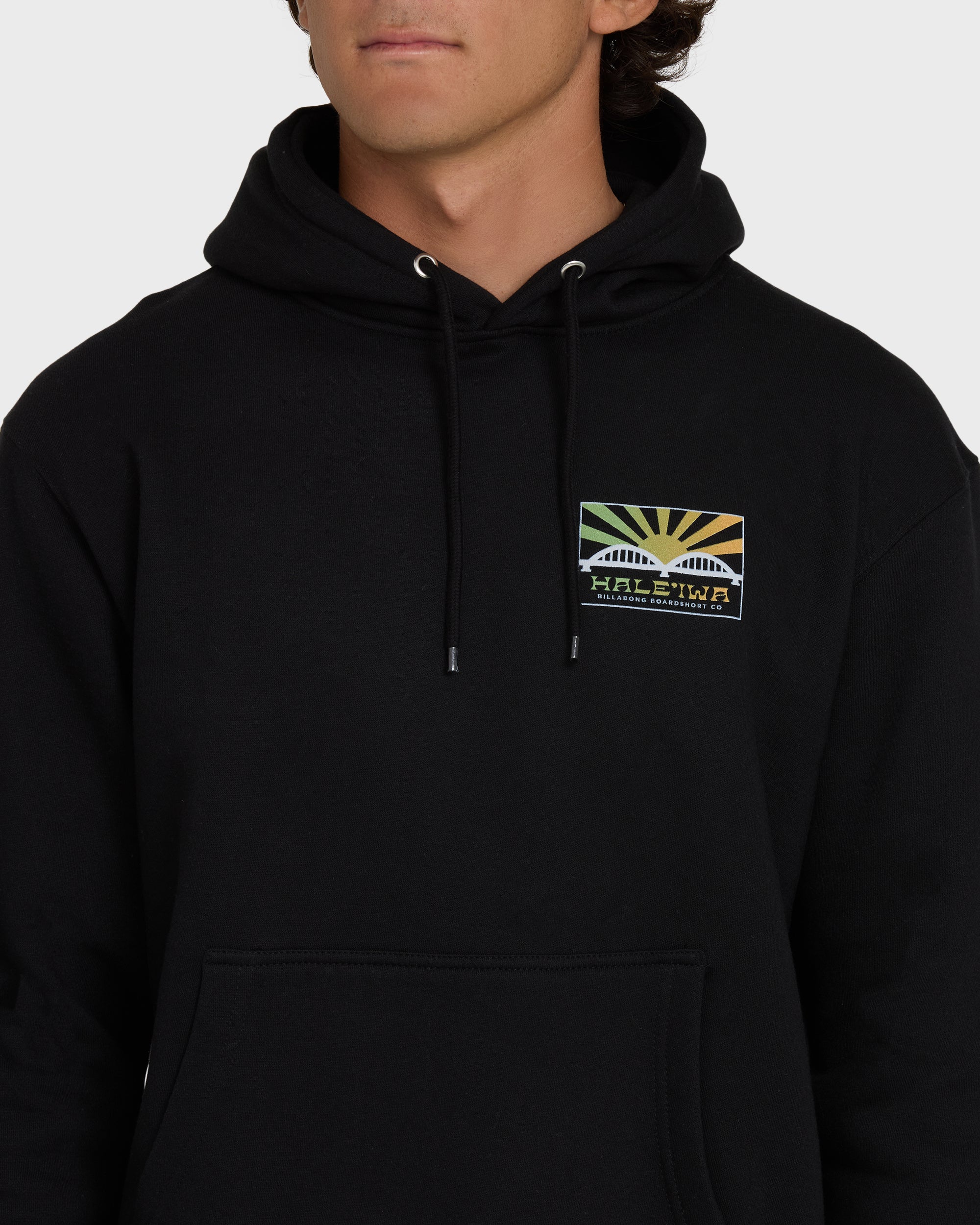 Haleiwa Rising Sun Pullover Hoodie - Black - Image 5