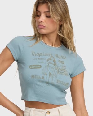 Pretty Sweet Day Short Sleeve T-Shirt - Mineral Blue