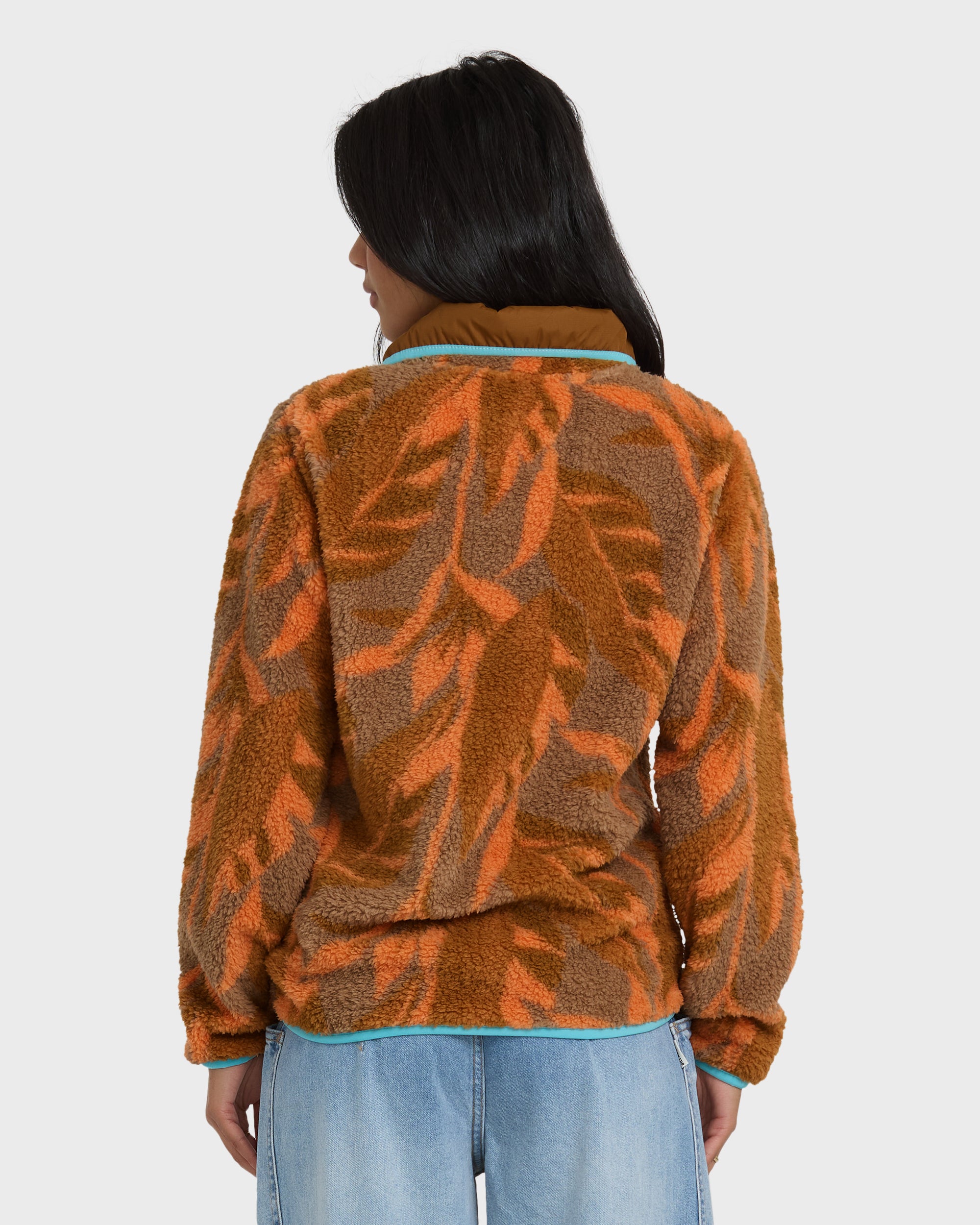 A/Div Switchback Pullover Half Snap Sherpa Fleece - Faded Orange - Image 5
