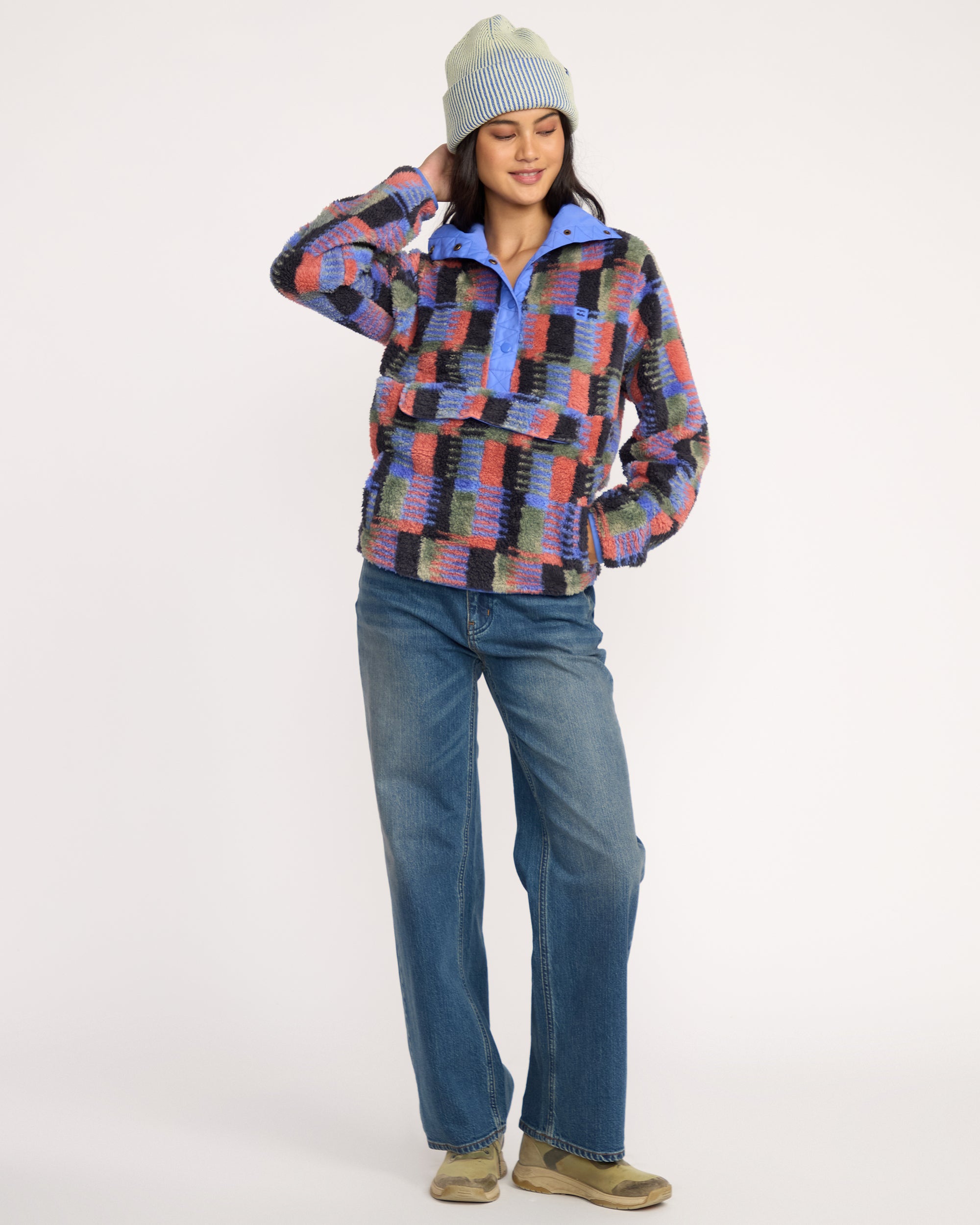 A/Div Switchback Pullover Half Snap Sherpa Fleece - Multi - Image 3
