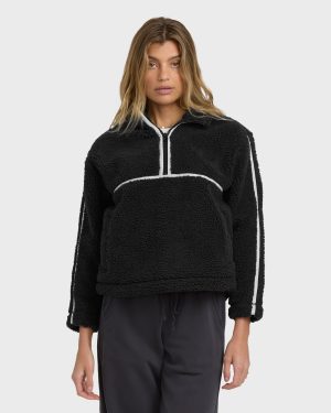 Getting Warm Sherpa Half Zip - Black Sands